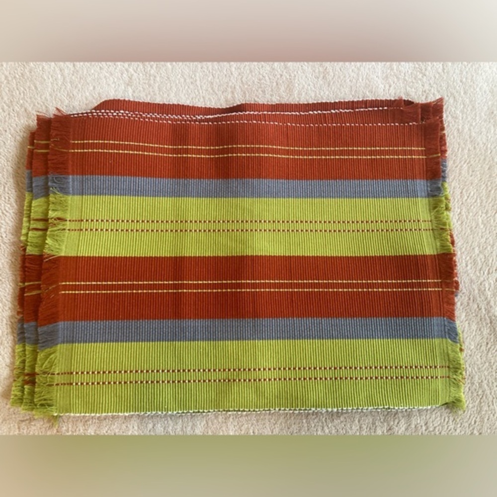 Colorful Striped Woven Placemat Boho Southwestern Table Decor Set Of 6